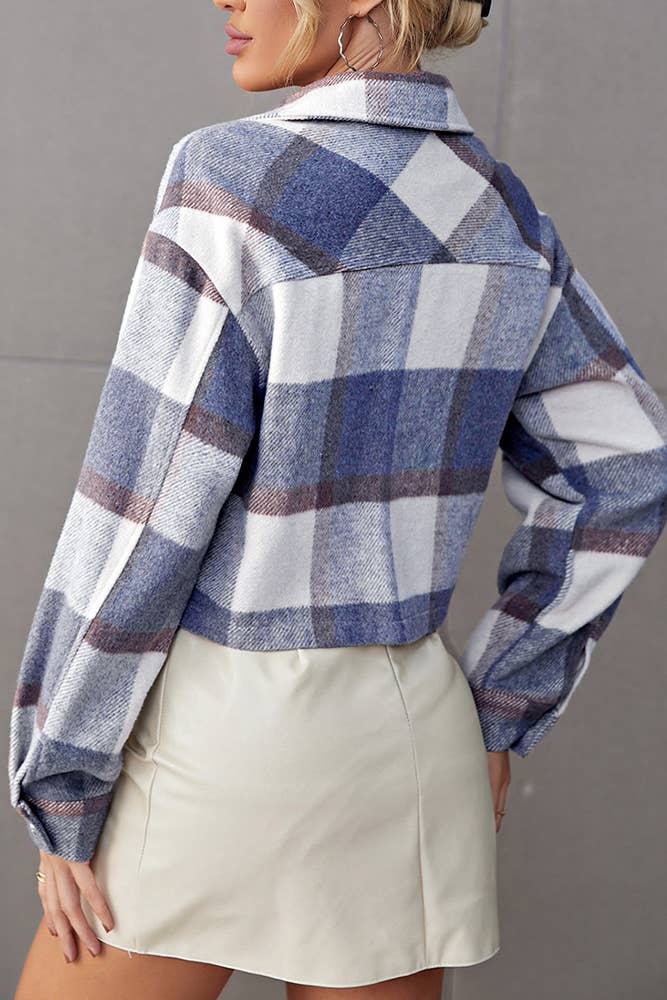 UNISHE - Wholesale Shirt Jacket/Shacket - Women's - Pocketed Plaid Open Button Shackets GSS0221