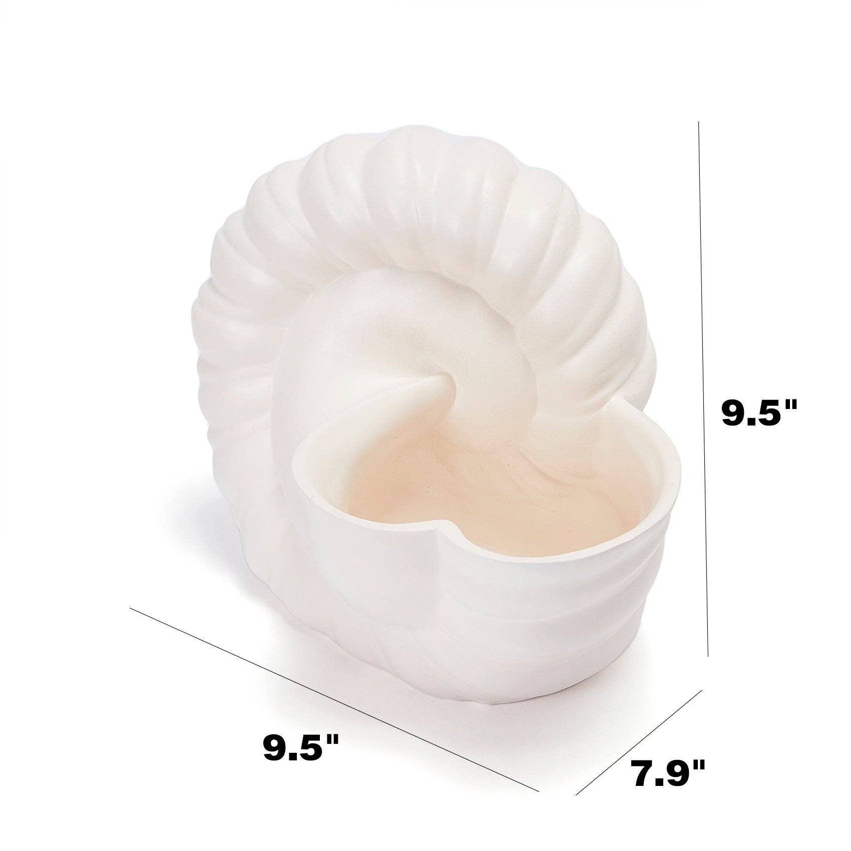 The Wine Savant /  Khen Glassware - Vente Vases - Jardinière en céramique blanche détaillée en forme de vase Seashell par Gute, 9,5 pouces F6