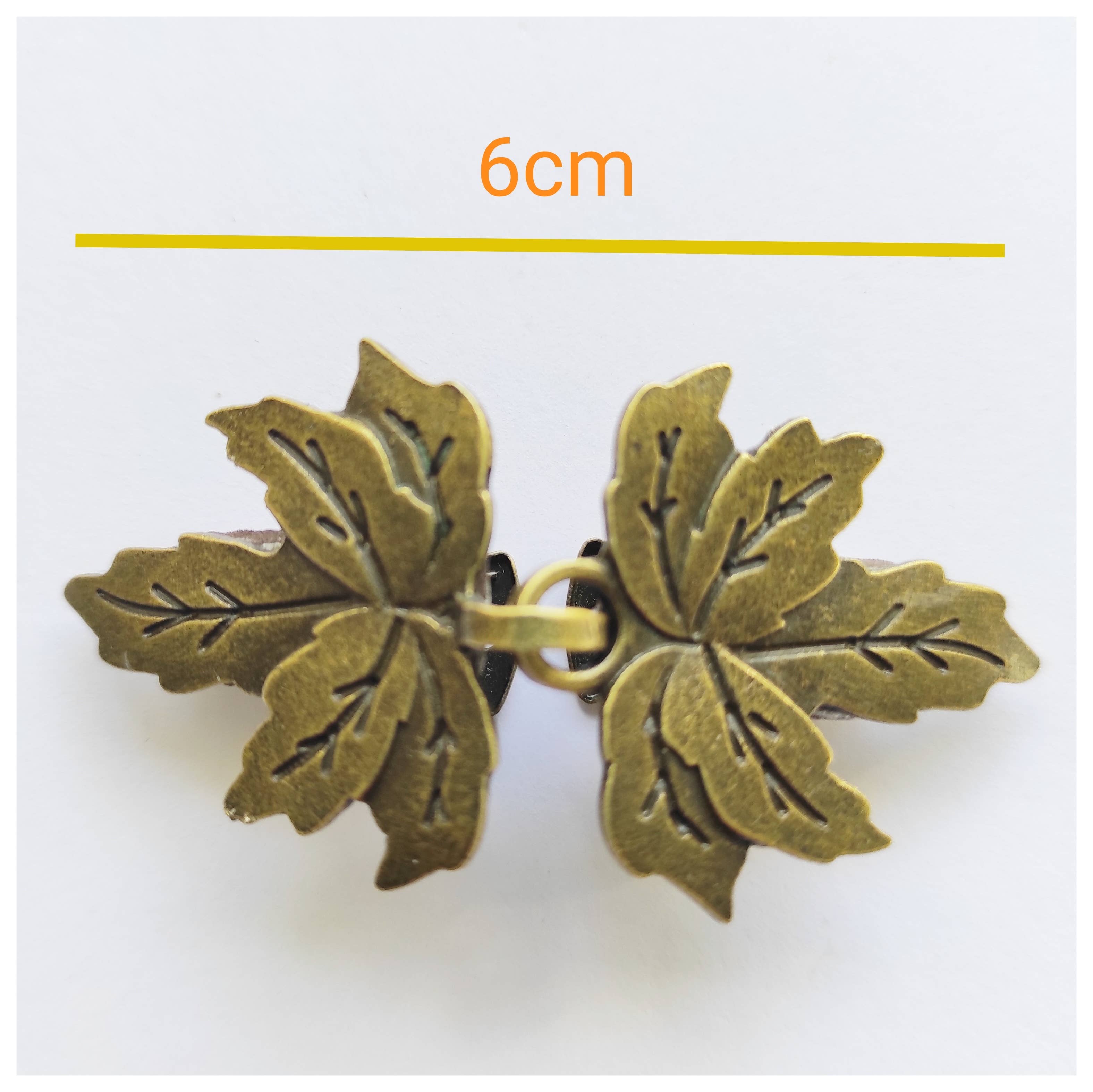 Cristina SJ creative shop - Vente Broches - Broche feuille de cuivre pour vestes sans boutons, ponchos, châle3