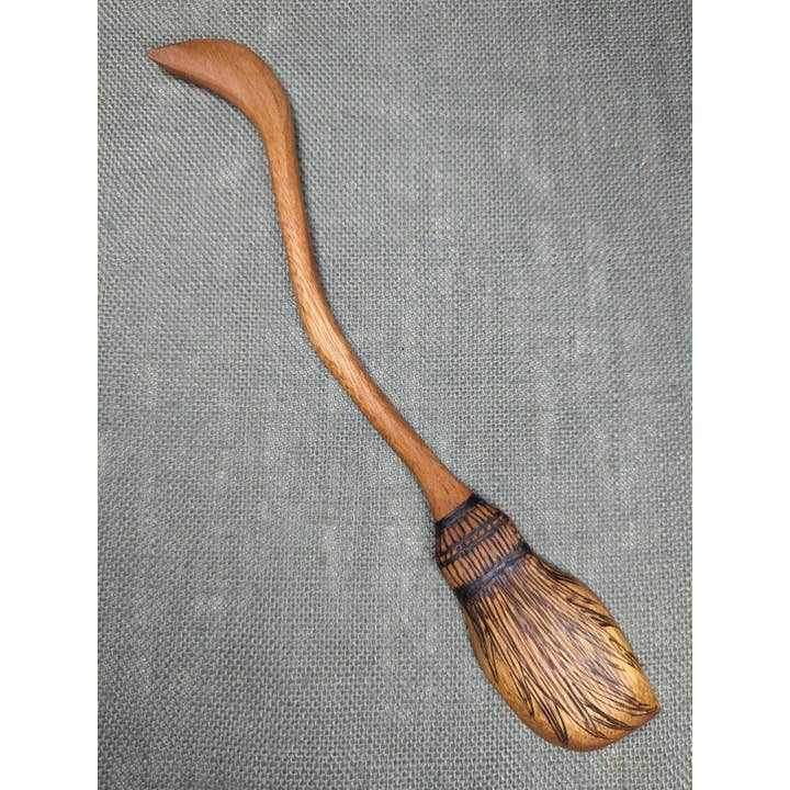 Chaos Woods - Wholesale Kitchen Spoon - Witch Broom Spoon - Hand carved Mahogany wood for cooking4