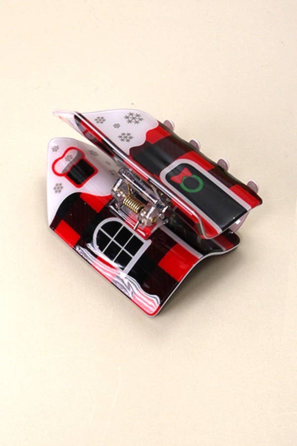 JOSSLYN by wall to wall - Wholesale Hair Clip - Women's - CHRISTMAS GINGER BREAD HOUSE HAIR CLAW CLIPS | 40H8142