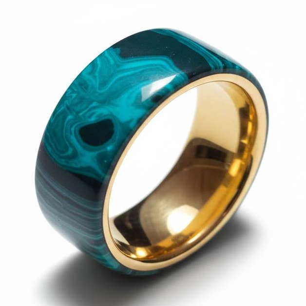 Malachita TruStone con revestimiento de oro de 24 quilates para venta al por mayor de Natural Evolution Design