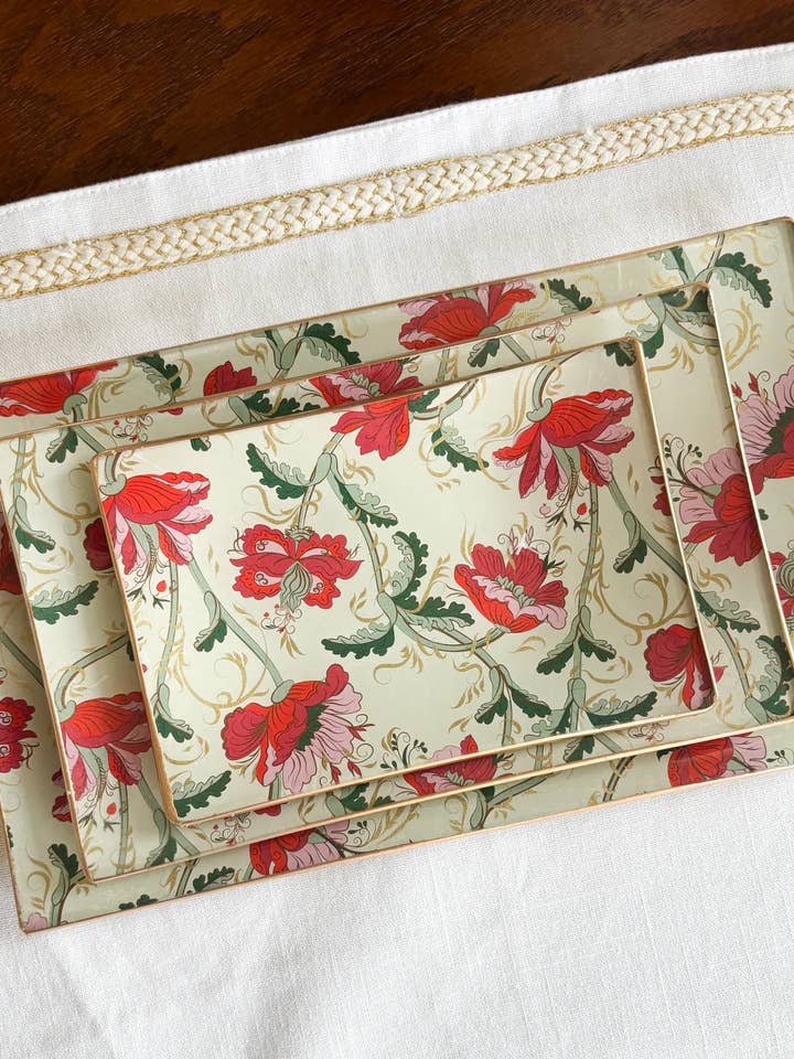 Handmade Rectangular Glass Plates – Decoupage Collection for wholesale by Biccara