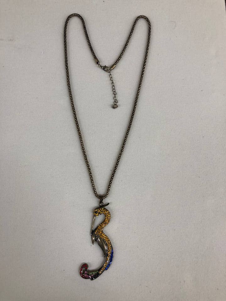 26" Copper Chain with Multi Color Peacock Pendant Necklace for wholesale by International Duru's