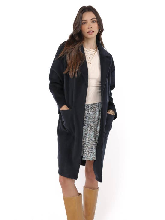 Hayley Open Coat : DARK NAVY for wholesale by Sadie & Sage