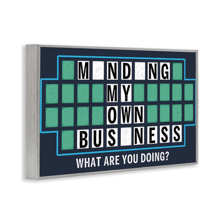 Stupell Industries - Wholesale Wall Sign - Minding My Own Business Game - Framed Wall Art14