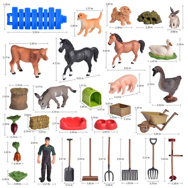 Fun Little Toys - Wholesale Advent Calendar - 30 Pcs Advent Calendar Christmas Realistic Farm Toys