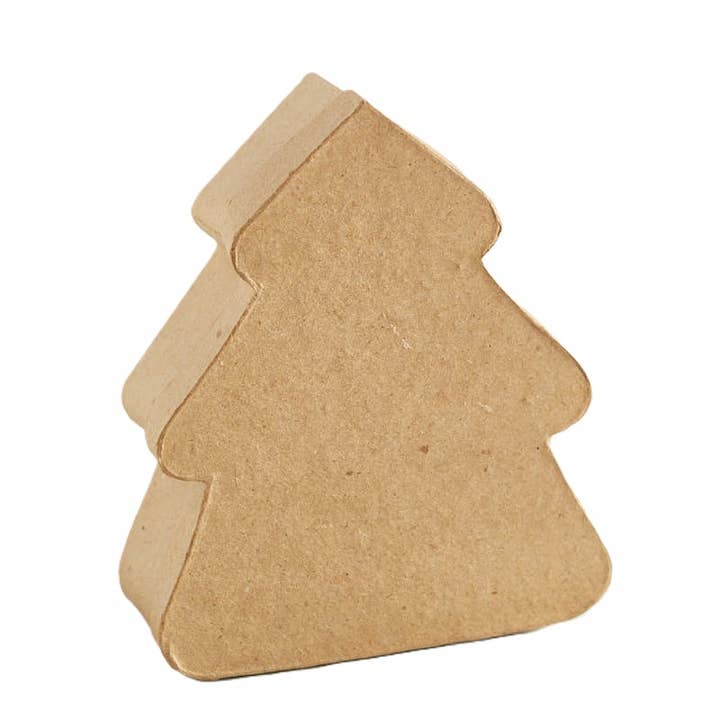 Factory Direct Craft - Wholesale Decorative Box - Paper Mache Christmas Tree Box - 5-1/4" L x 4-1/4" W