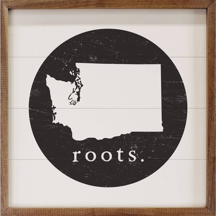 Kendrick Home - Wholesale Sign - Personalized State Roots White