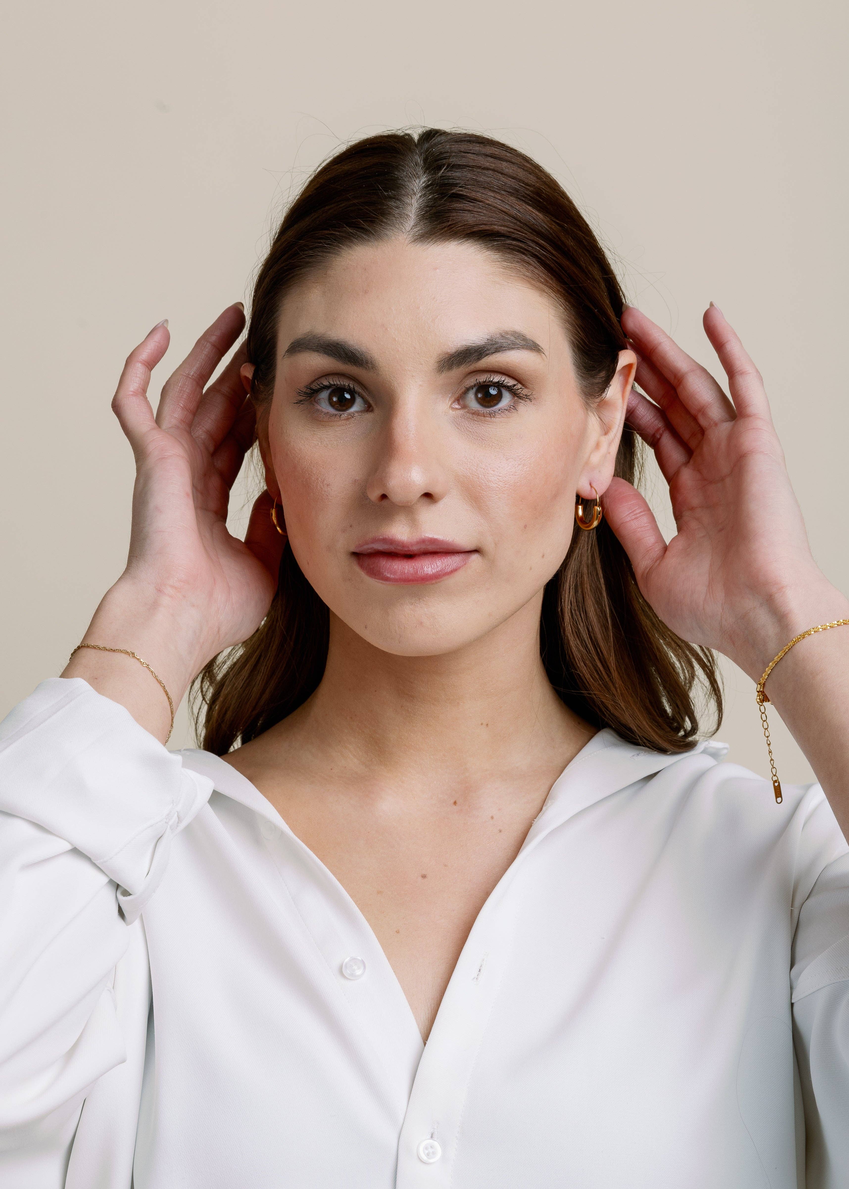 Gold Scarlett Hoop for wholesale on Faire3