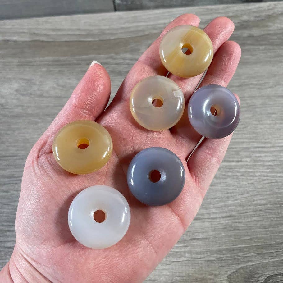 Keystone Crystals - Wholesale Spiritual Stone/Crystal - Donut Pi Stone 30mm Gemstone Pendant –  Strung or Plain34