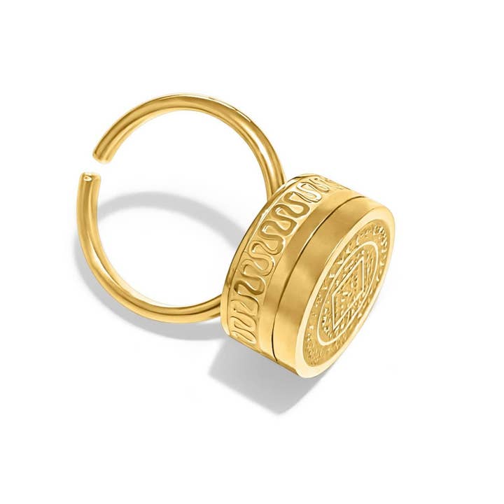 Get Balmy - USA - Wholesale Cocktail/Statement Ring - Boho Lip Balm Ring in 14K Gold Adjustable Band