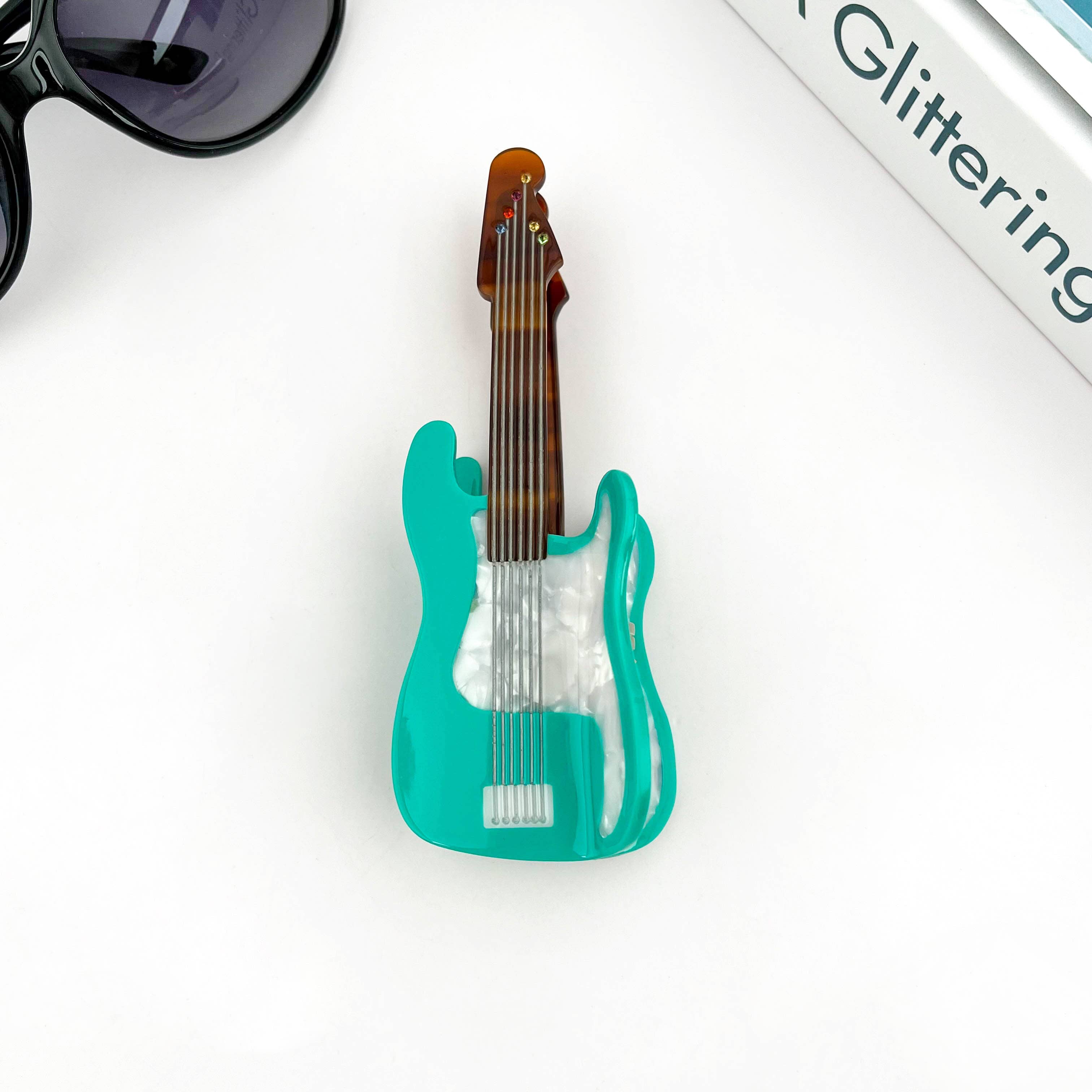 SoapElenGlen – wholesale Hair clip – Women’s – Acetate Electric Guitar Hair Clip, Rock Band Claw Clip2