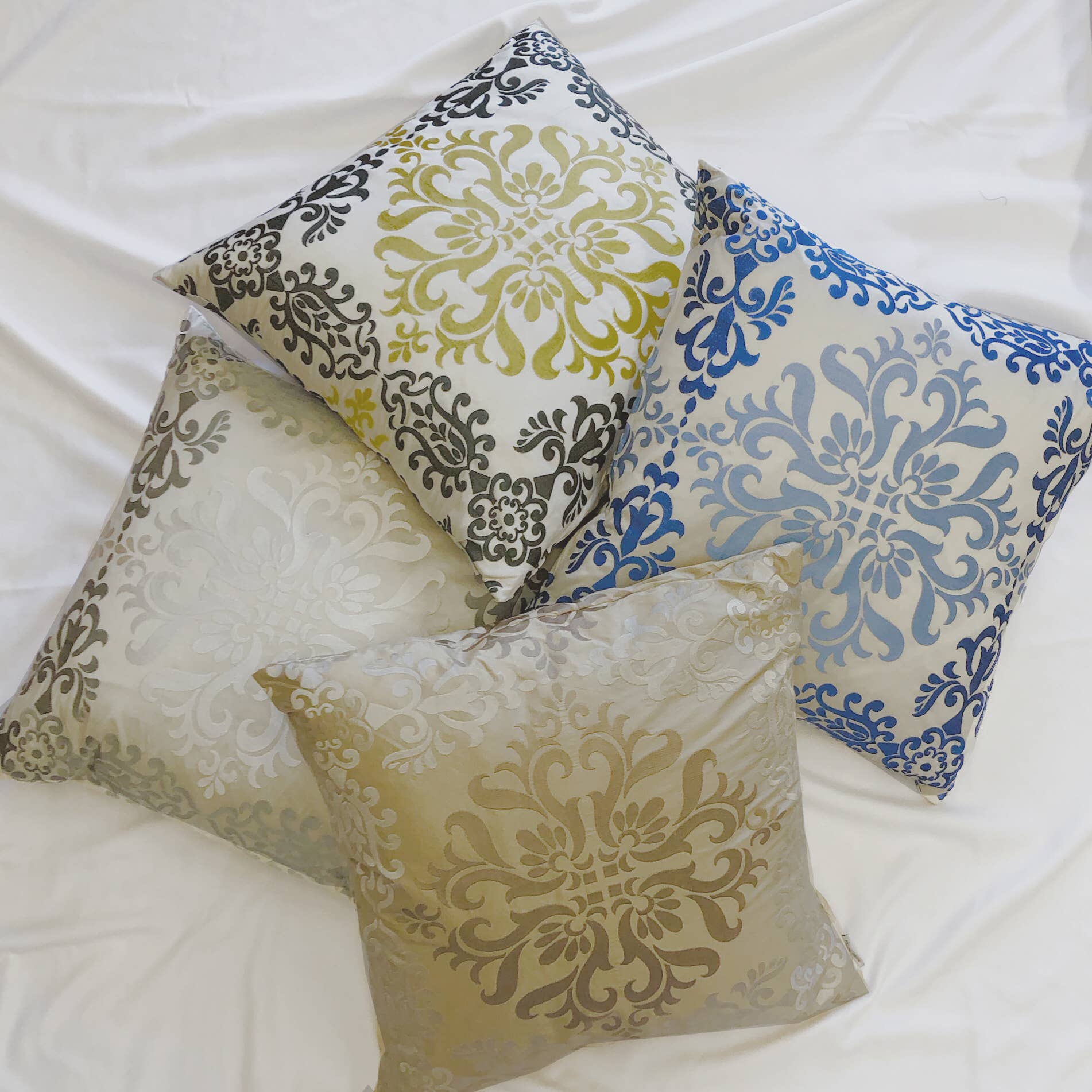 Pillow Decor - Wholesale Throw/Decorative Pillow - 21" x 21" Sumatra Stargaze Embroidered Silk Throw Pillow3