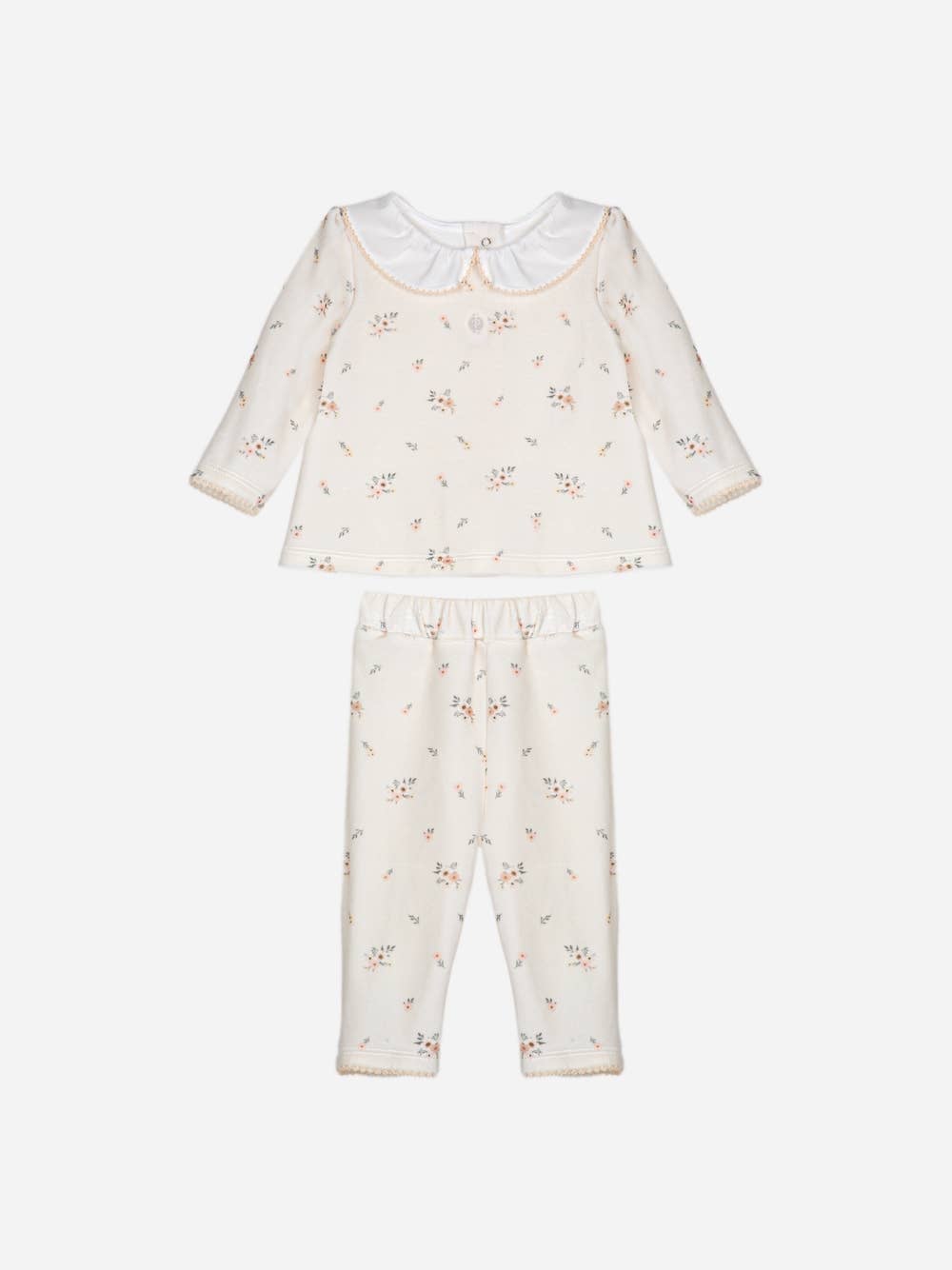 Patachou – Großhandel Mama-Kind-Outfitset – Kinder – Beiges Baby-Set aus Oberteil und Hose0