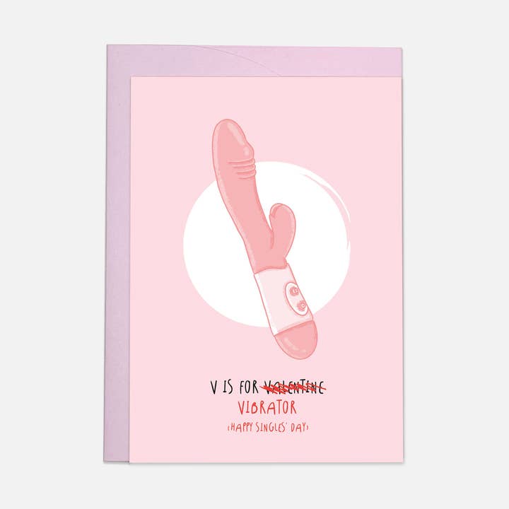 Kaart Blanche - Wholesale Valentine's Day card - V is for vibrator greeting card0