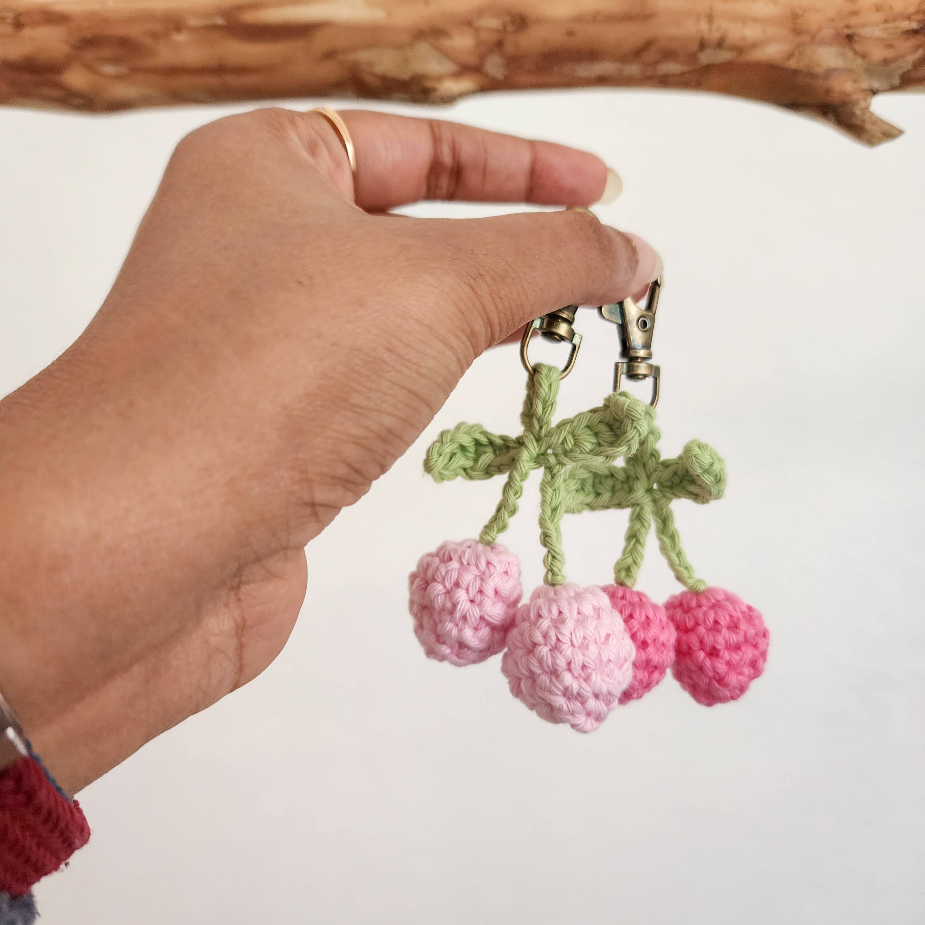 Handmade By Uruba - Wholesale Keychain - Women's - Handmade Cherry Keychain | Handwoven Crocheted Keyring6