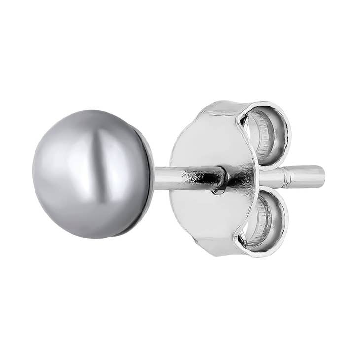 PETIT PERLE GRIJZE ZILVEREN PIERCINGOORRING voor wholesale door EarCandy Jewelry