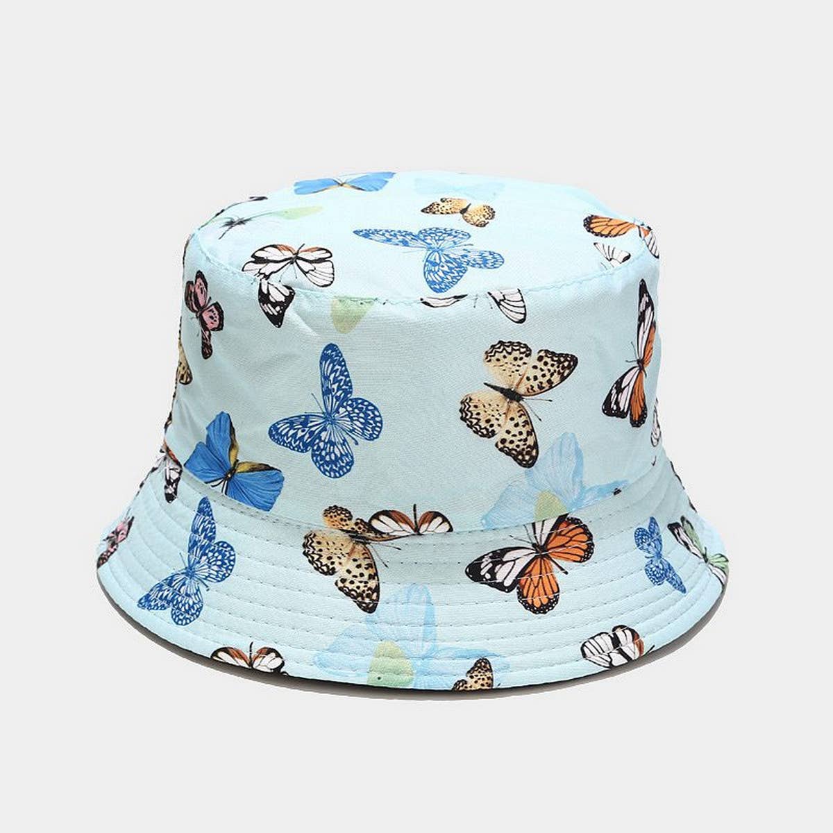 ACCITY - Wholesale Bucket Hat - Women's - COLORFUL BUTTERFLY PATTERN BUCKET HAT_CWAH16492