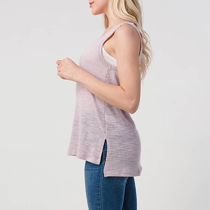 Heimious - Vendita all'ingrosso Canotta - Donna - Canotta Slub Texture con spacchi laterali, T46711