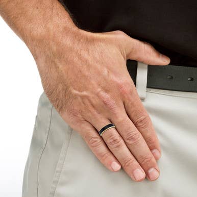 PalmBeach Jewelry - Wholesale Wedding Band/Ring - Men's Tungsten Gold Ion-Plated Wedding Band4