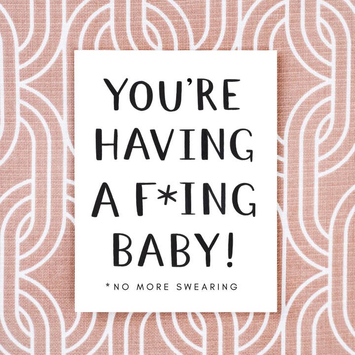 Girl w/ Knife - Wholesale Baby Card - No More Swearing Greeting Card