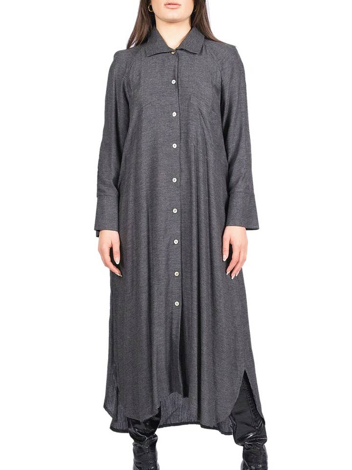 Long shirt dress - Grey - Dea 240 for wholesale by FEDERICA ERRE