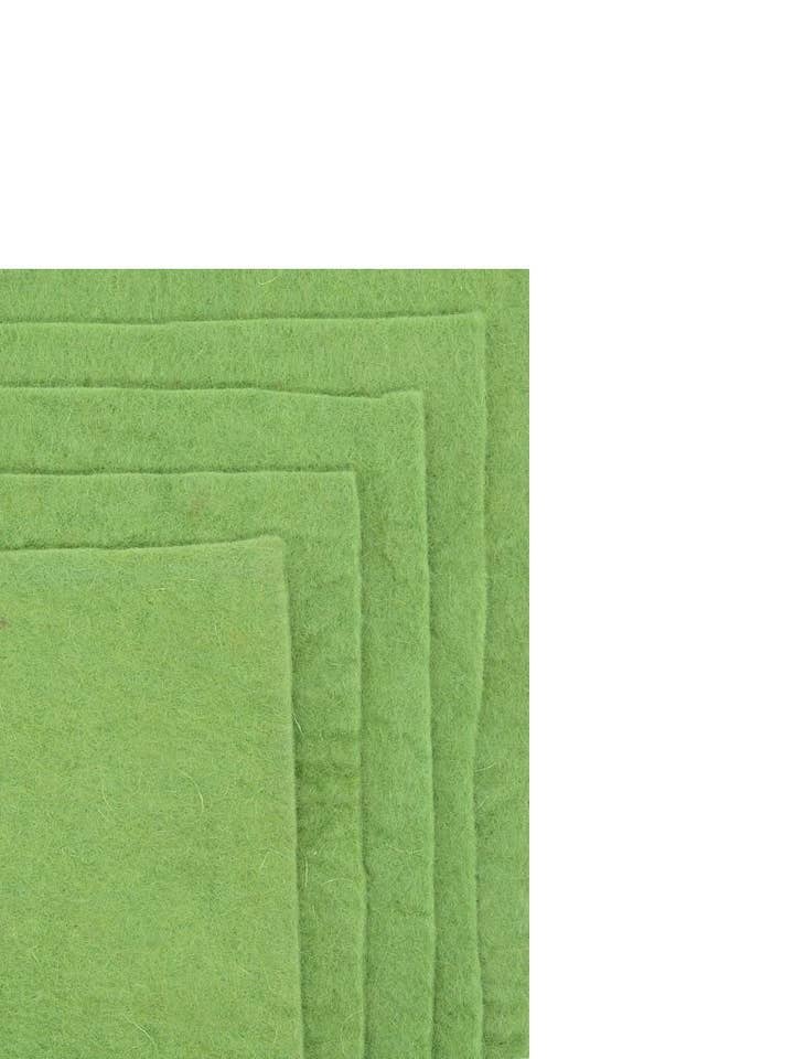 Pastel Green Felt Sheets Set of 5 for wholesale by Woollyfelt
