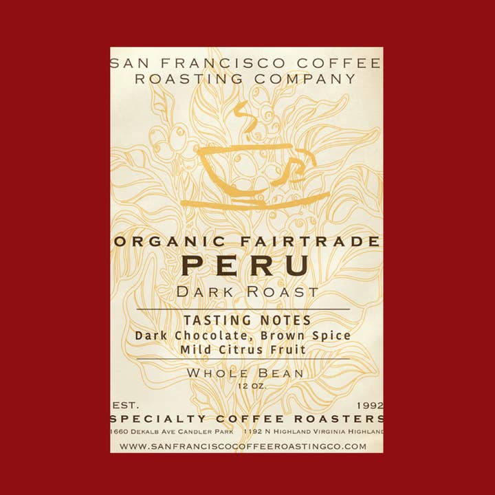 Rättvisemärkt/Ekologisk Peru - 5LB för wholesale av San Francisco Coffee Roasting Co