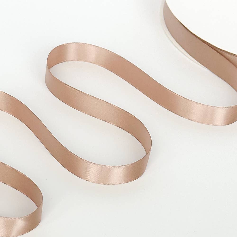Little Ribbon Shop - Wholesale Ribbon - Gift Wrapping - Tan 812 Double Faced Satin Ribbon 100-Yard Roll2