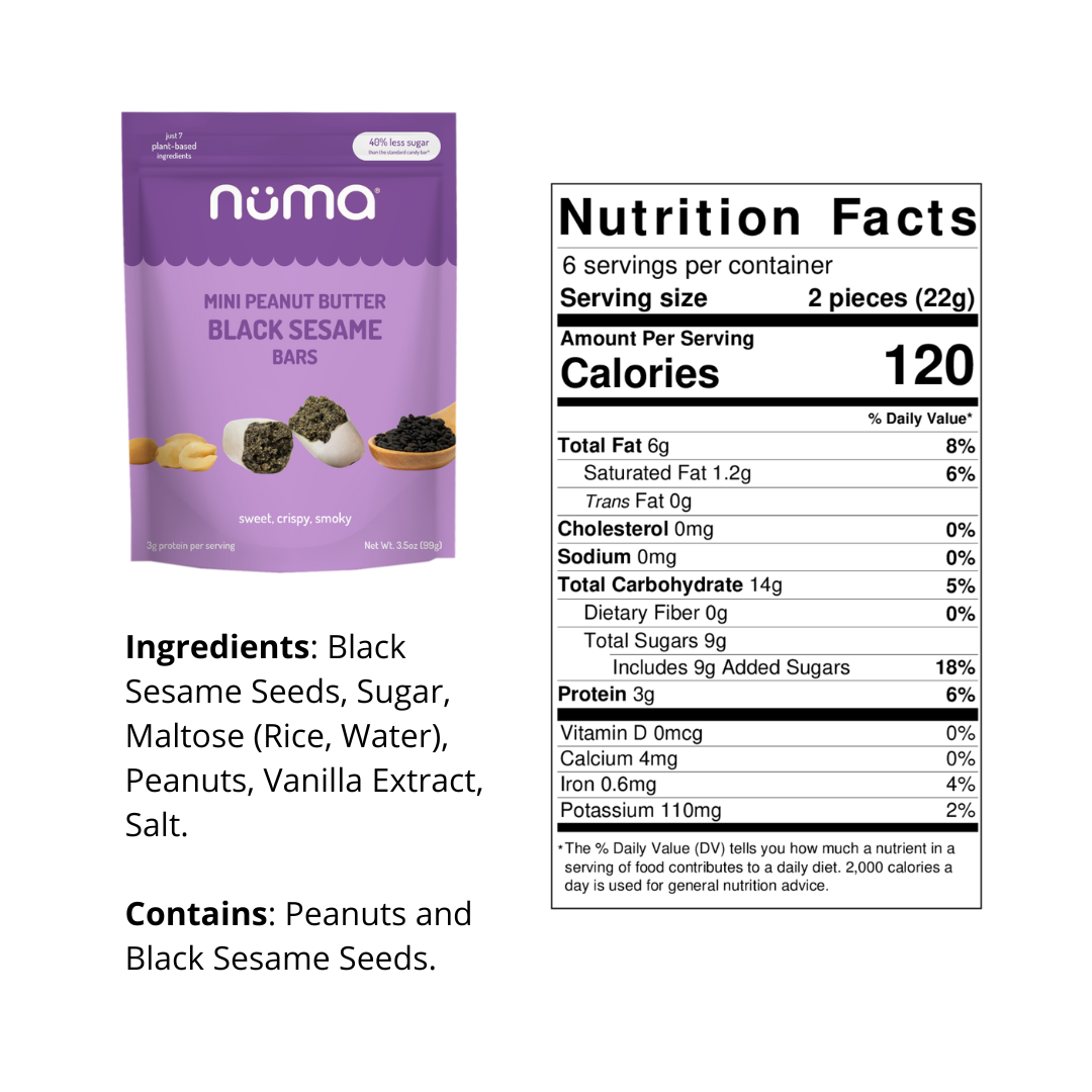 Numa Foods - Wholesale Snack Bar - Mini Peanut Butter Black Sesame Bars4