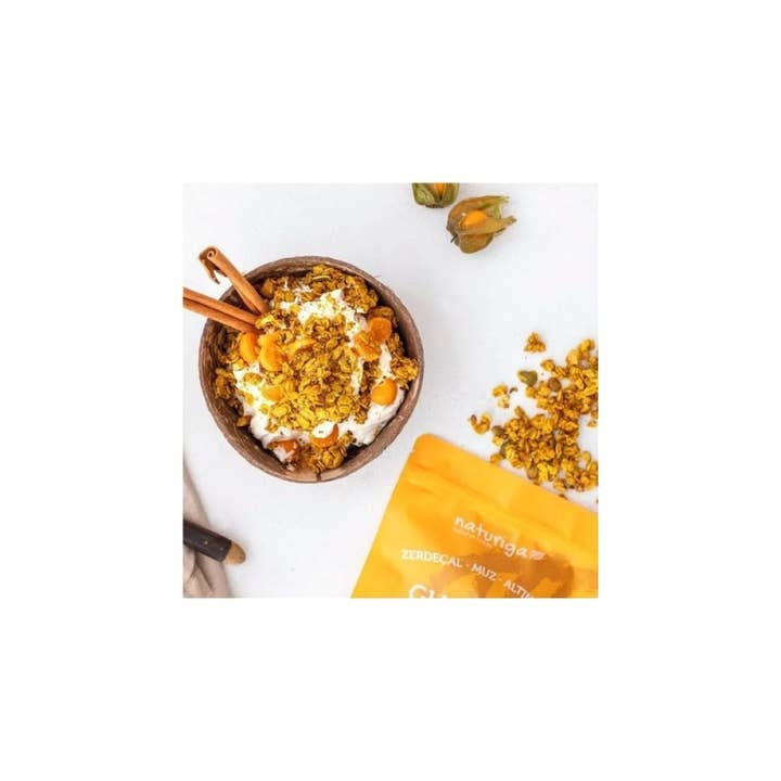 Multi Colored Naturiga Gluten Free Granola / Turmeric & Banana & Golden Berry (250 Gr) for wholesale on Faire1