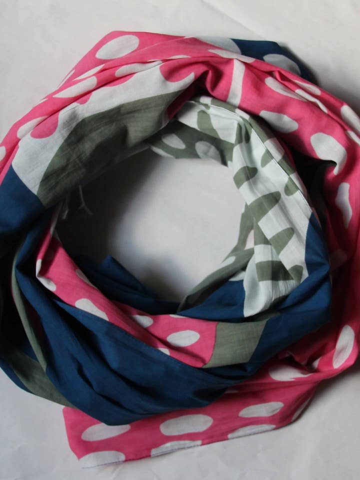 Navy Navy Dreamlike Organic Cotton Scarf for wholesale by Les Belles Vagabondes