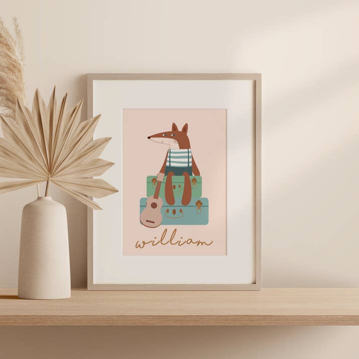 Personalised Kids Fox Print for wholesale by Folk + Nest™