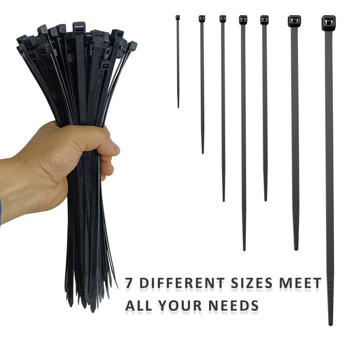 Ledsone – wholesale Craft tool – Black Cable Ties Self Locking Heavy Nylon Wire Wrap Zip ~53594