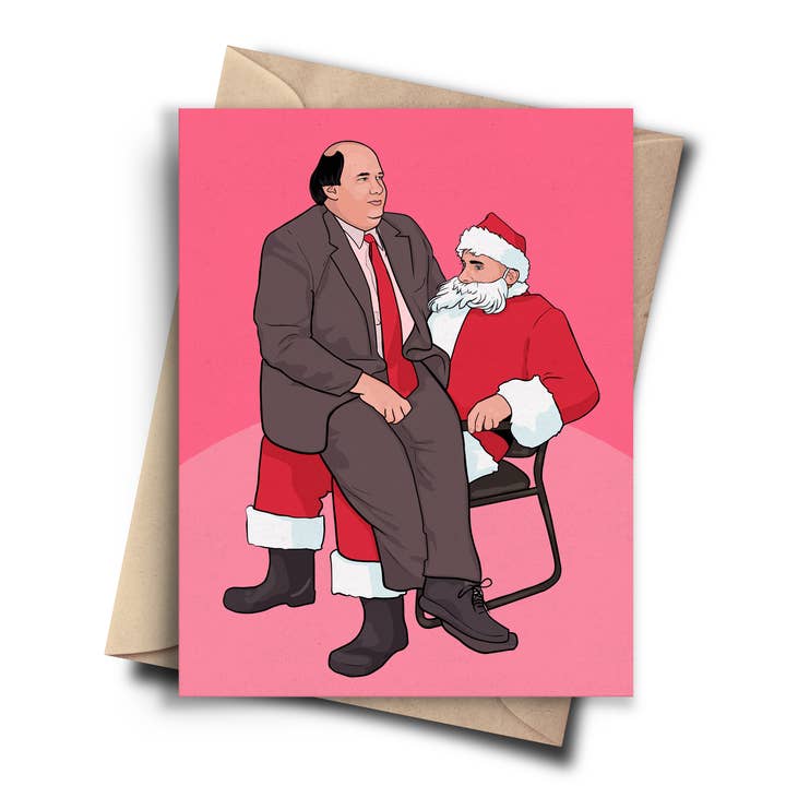 Pop Cult Paper - Wholesale Kerstkaartje - Grappige Kerstkaart - Grappige Kerstman op Schoot Kaart