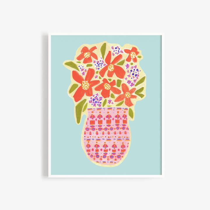 Floral Vase Art Print for wholesale by Candace Wiant Art