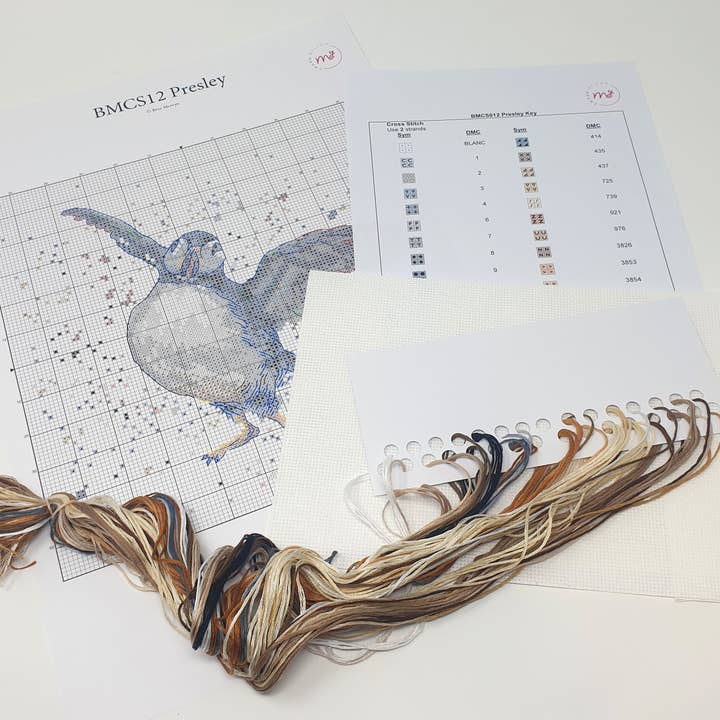 Creative World of Crafts - Wholesale Embroidery/Cross Stitch Supplies - Bree Merryn - Presley The Puffin Cross Stitch Kit