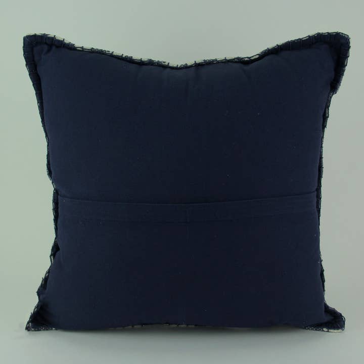 Things2Die4 - Wholesale Throw/Decorative Pillow - Denim Blue Moroccan Quatrefoil Design Cotton Dhurrie Pillow 20 Inch2