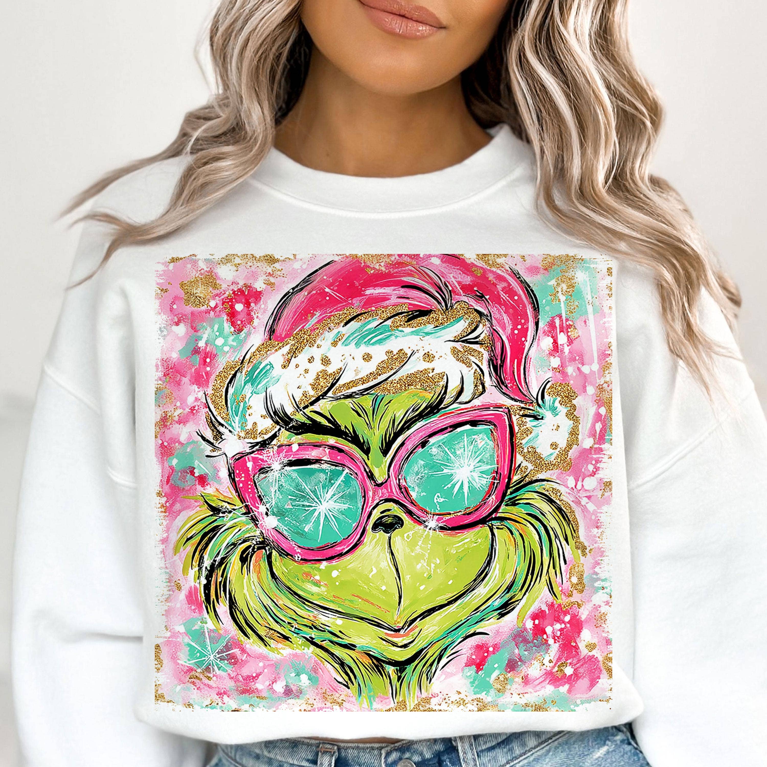 DLT Ecommerce - Wholesale T-Shirt (Graphic) - Women's - Pink Grichmas Christmas Shirt, Vintage Xmas Grichmas Sweater2