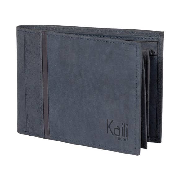 Kaili mood / RENATO BORZATTA - Italy since 1978 - - Venta al por mayor Cartera - Hombre - K12220DF | Cartera de piel auténtica de plena flor para hombre, Naked Color azul. Protección RFID. Dimensiones cuando está cerrada: 11,5 x 8,3 x 2 cm. Embalaje: caja de regalo en la parte inferior y con tapa0