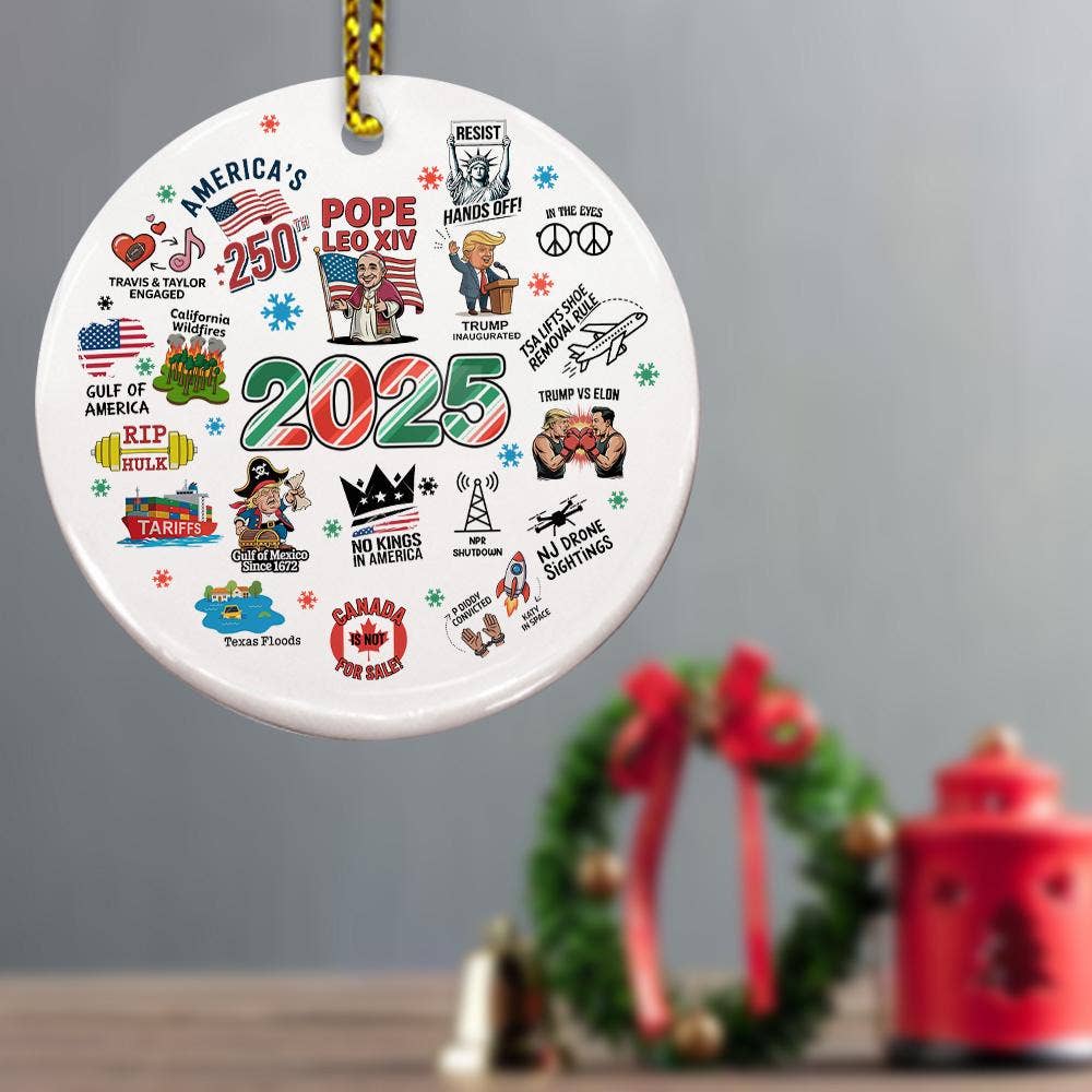 TMLECOM LTD – wholesale Ornament – 2025 Year in Review Ornament, Funny 2025 Christmas Ornament2
