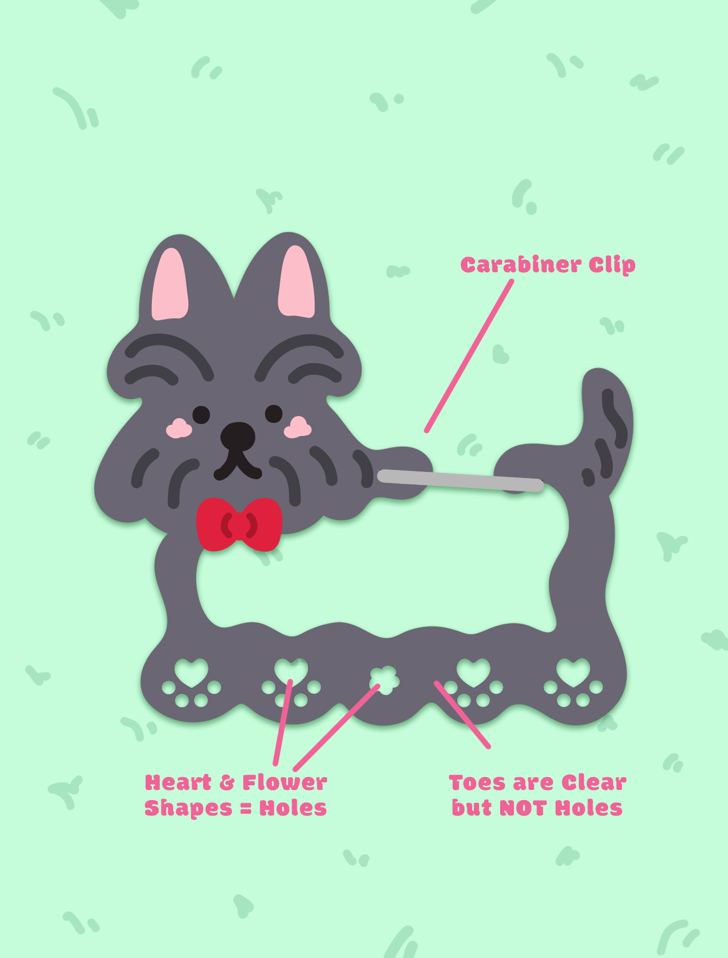 Cambrasine - Wholesale Keychain - Women's - Puppy Pal Acrylic Carabiner3