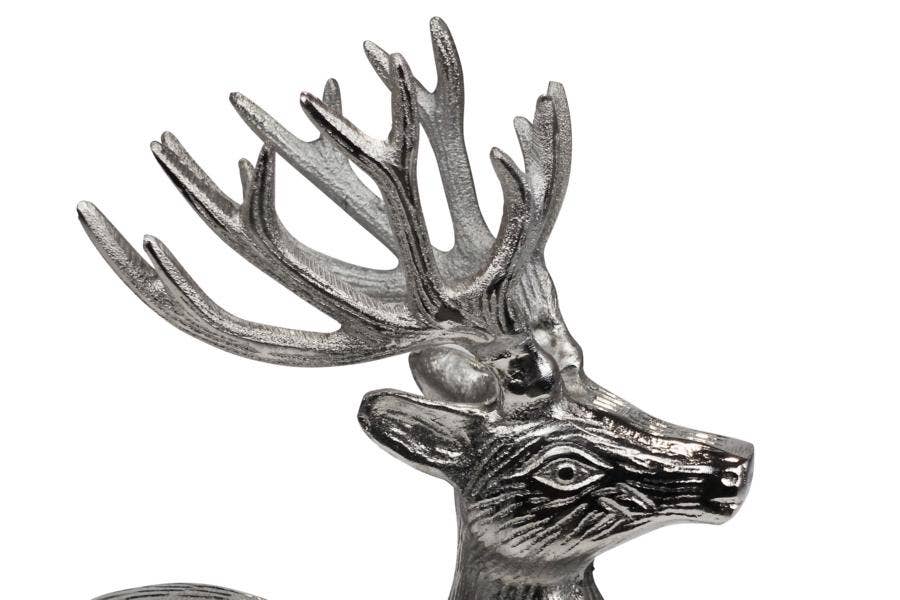 Michael & Philipp Noll e. K. – Großhandel Weihnachtsschmuck – Hirsch Deko Metall Silber 27 cm3