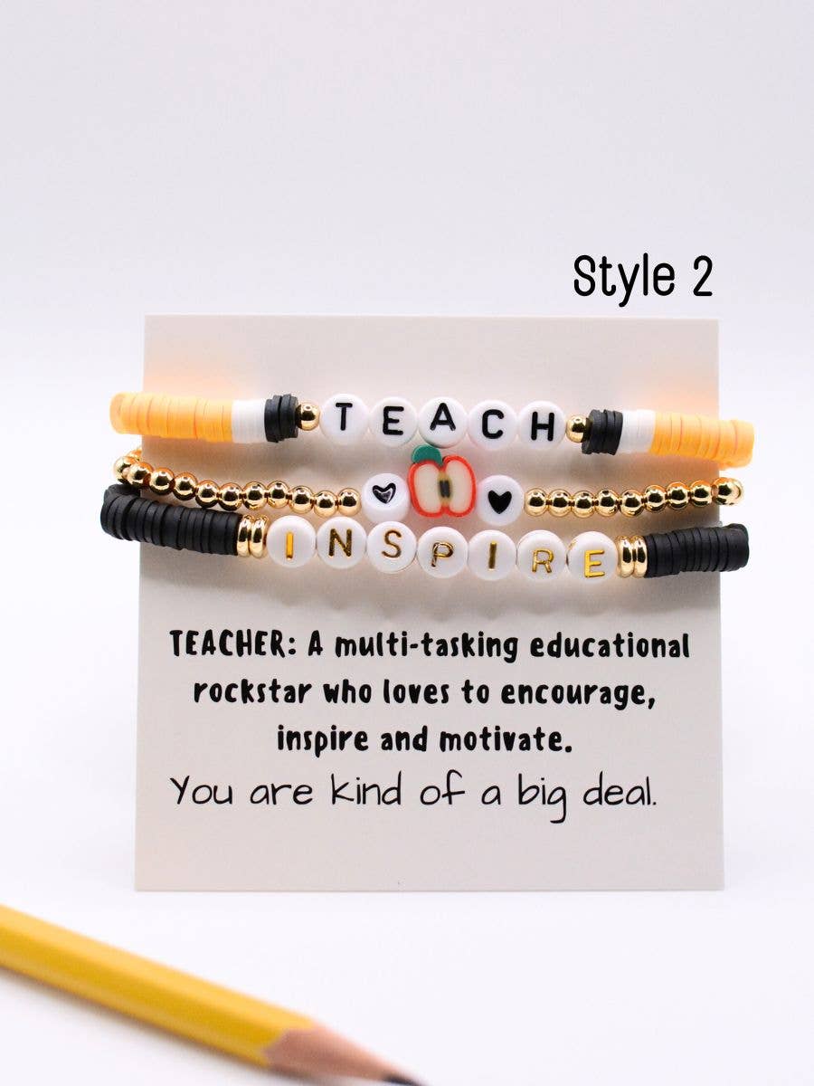 Two and Crew - Faith Based Jewelry & Gifts - Wholesale Jewelry Set - Teach Love Inspire - Teacher Bracelet Thank you Gift Jewelry1