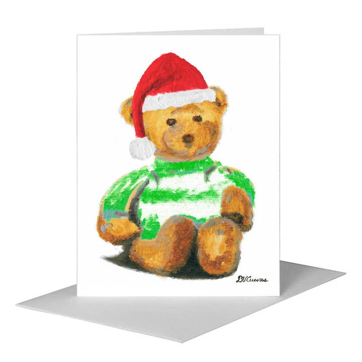 Teddy - Green, Greeting Card (#8691N) for wholesale by Printed Canvas