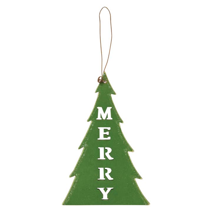 The Hearthside Collection - Wholesale Ornament Set - 3/Set, Christmas Words Cutout Tree Ornaments