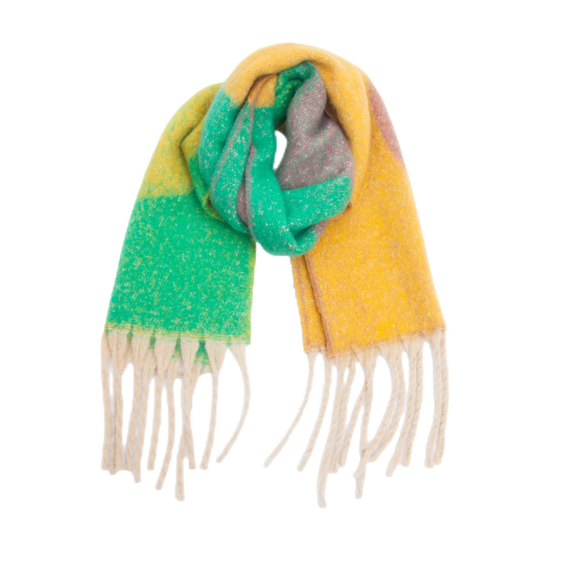 Adorro - Wholesale Scarf - Women's - Soft Chunky Abstract Fleece Scarf With Tassel (8 colors)5