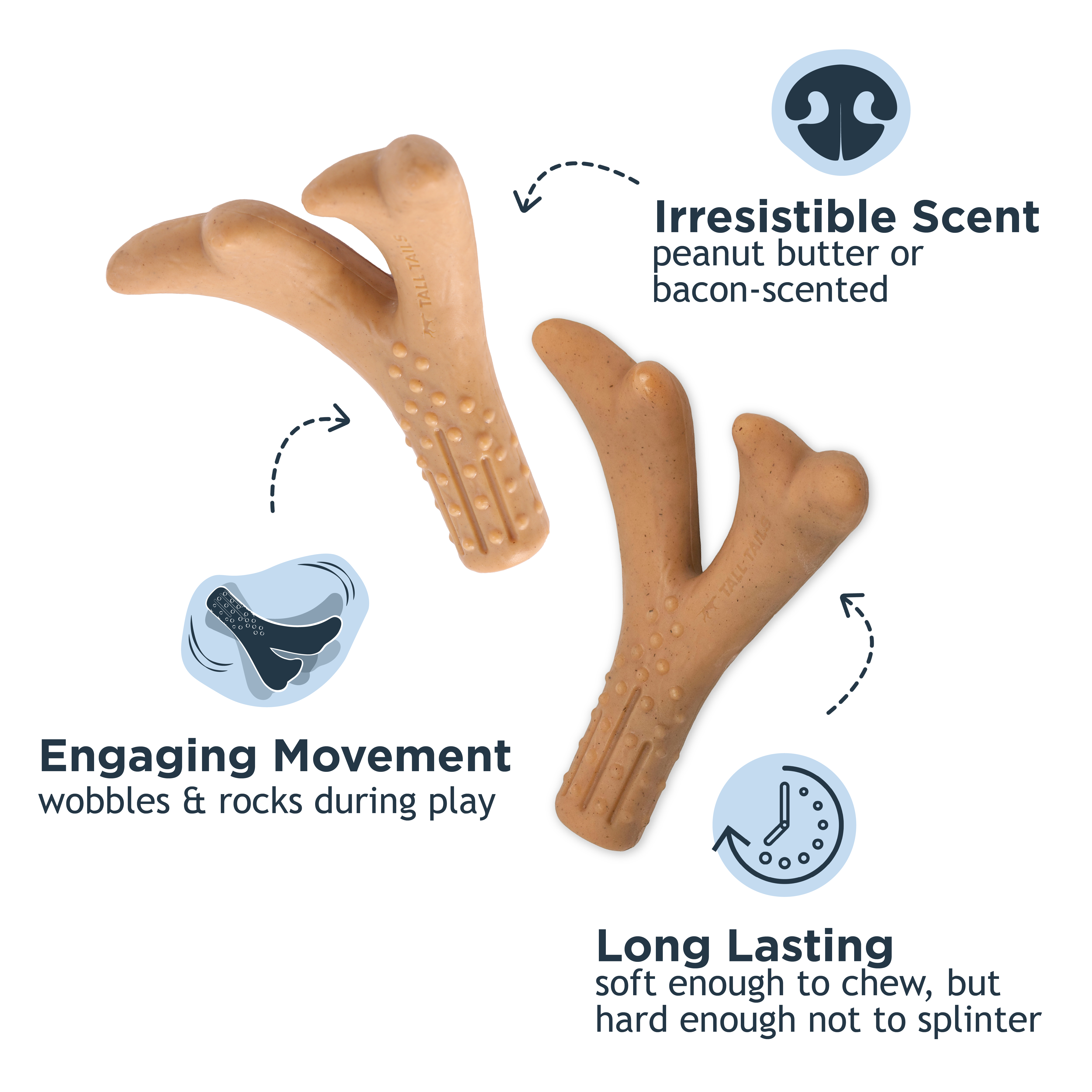 Tall Tails - Wholesale Pet Chew Toy - Dog - Peanut Butter-Scented Antler Chew Dog Toy - Medium1