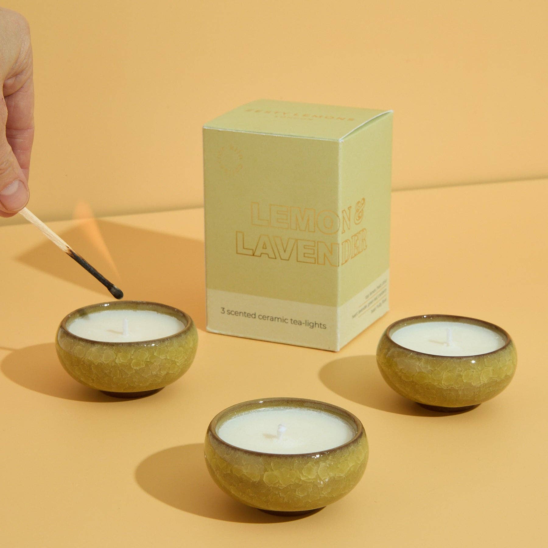 Zesty Lemons - Wholesale Tea Light Candles - Contemporary Kiln Yellow Tea Lights - Lemon & Lavender1